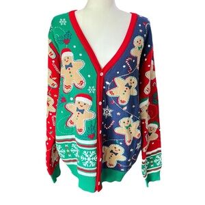 You Look Ugly Today Unisex Christmas Cardigan Sweater Gingerbread L​​